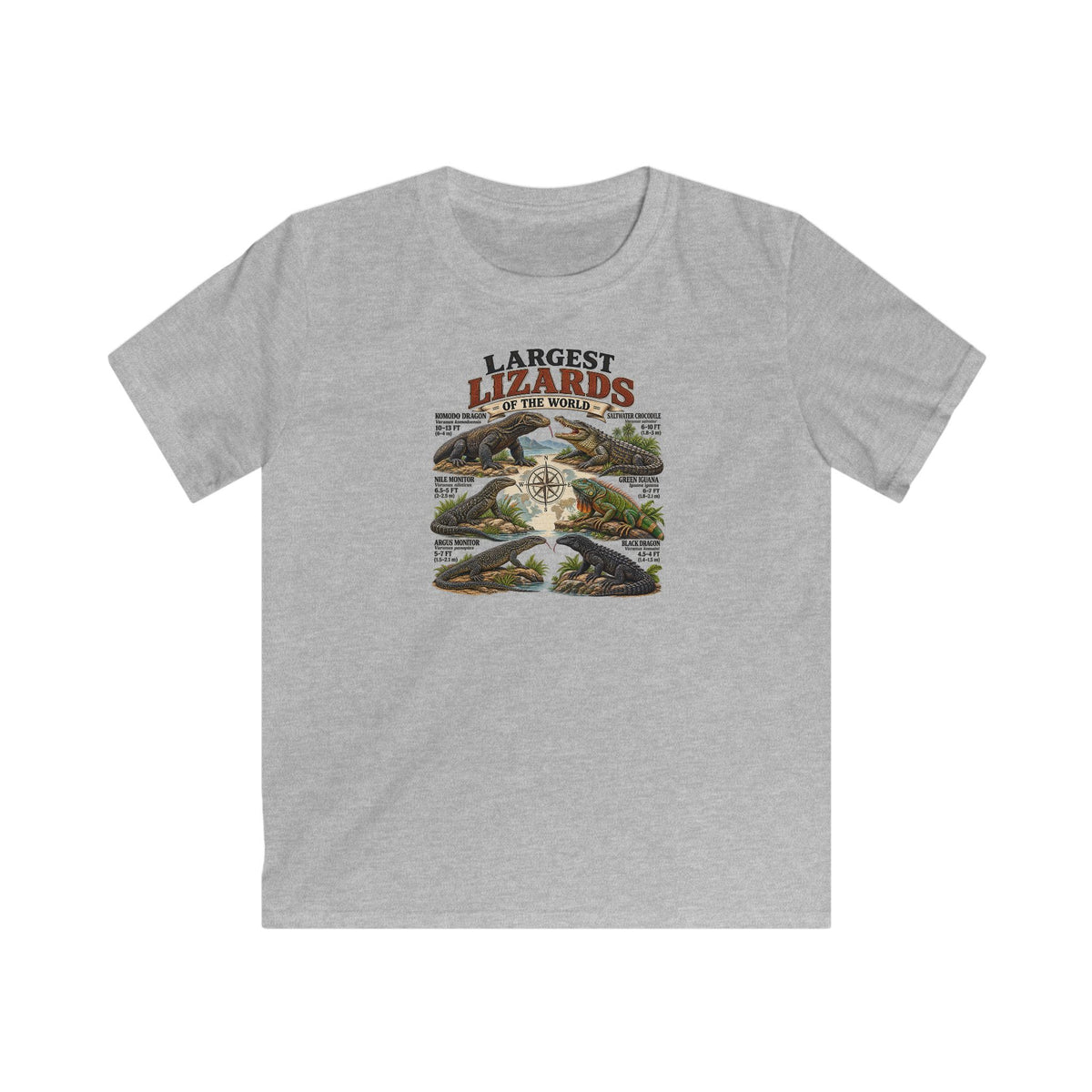 Kids Tee — "Largest Lizards" Vintage Wildlife Graphic