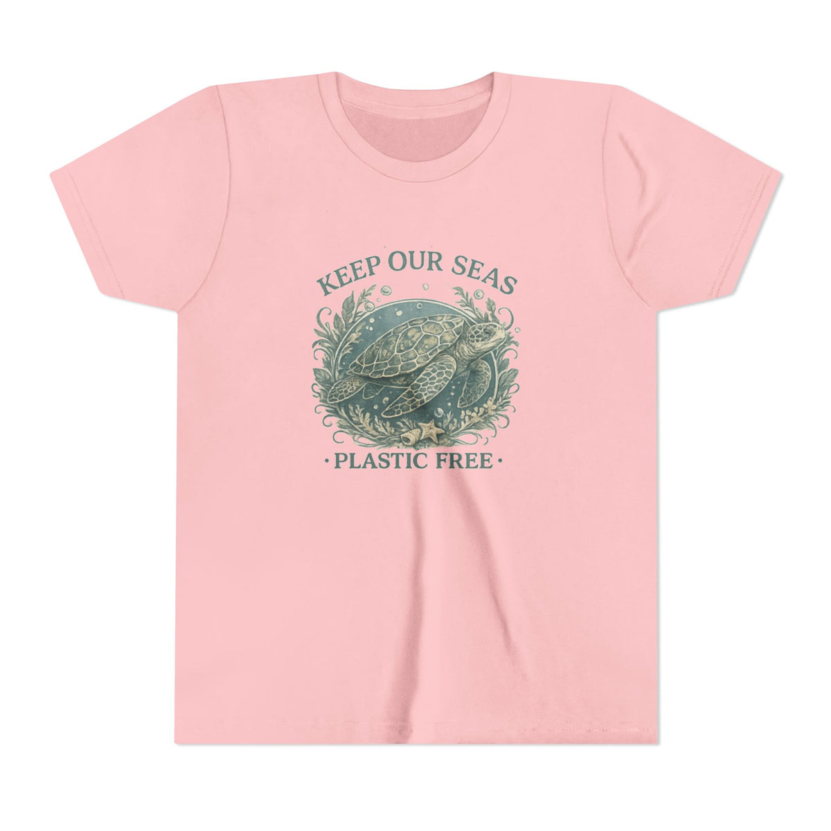 Youth T-Shirt - "Keep Our Seas Plastic Free" Sea Turtle Eco Conservation Tee