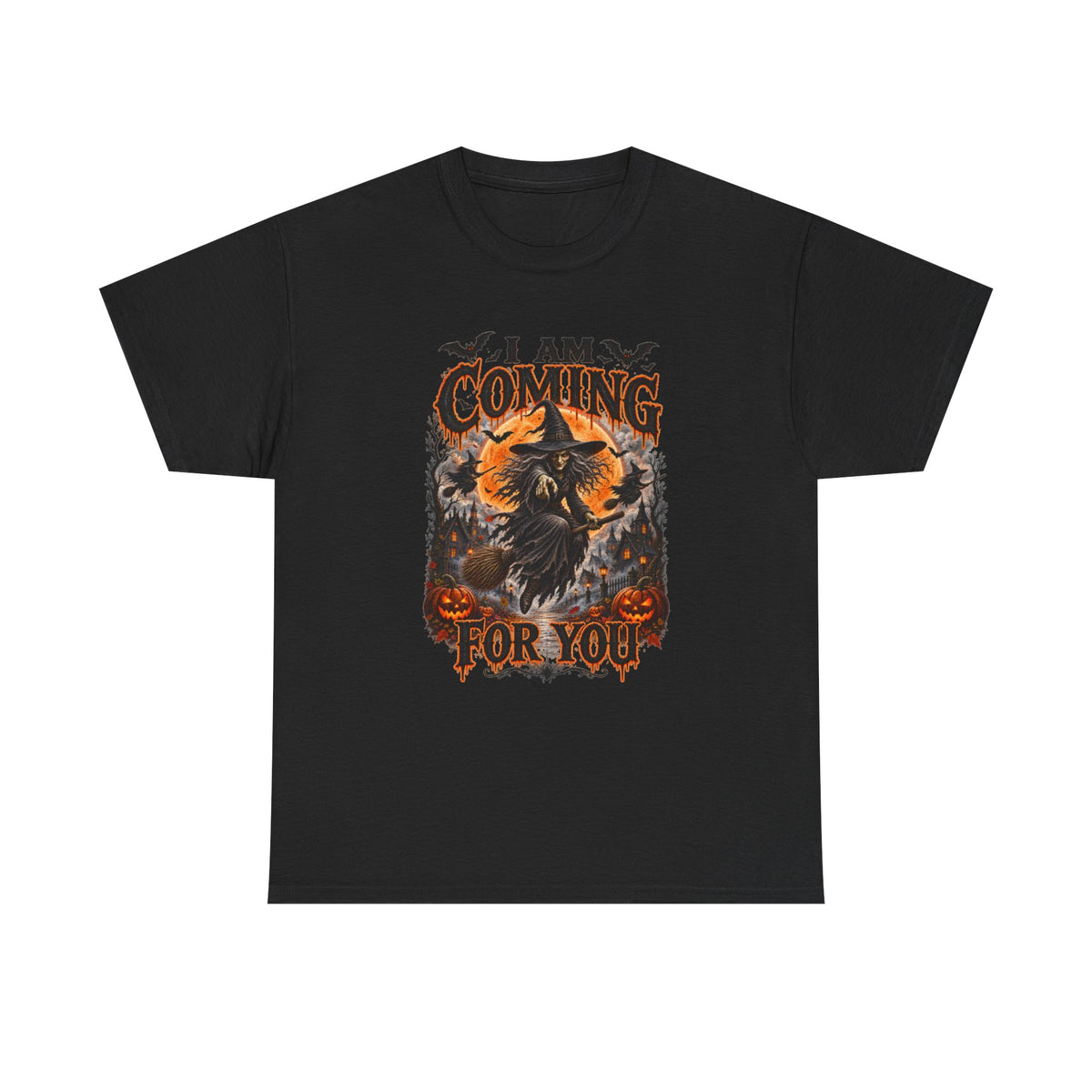 I Am Coming For You Halloween Tee — Spooky Raven Pumpkin Graphic T-Shirt