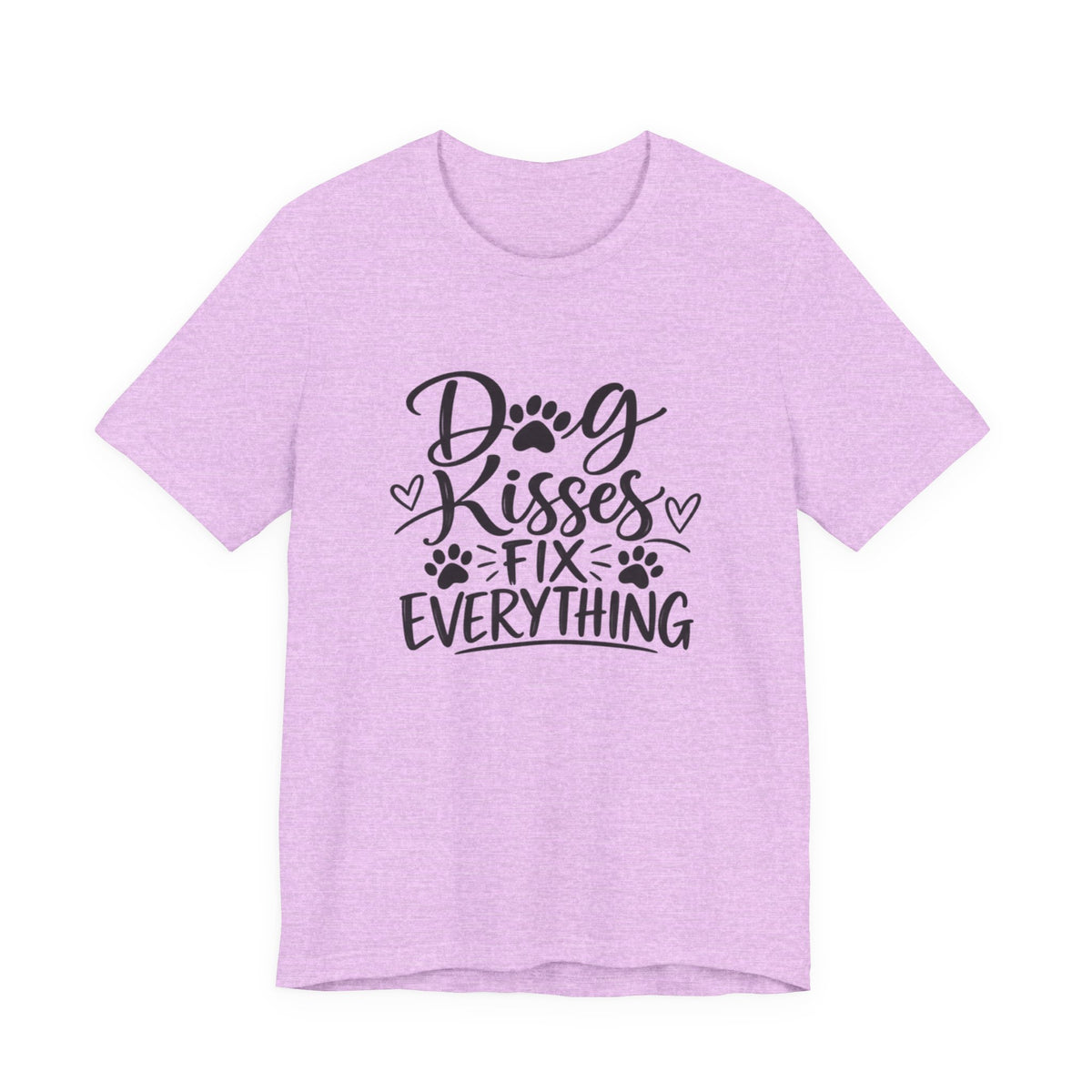 Dog Kisses Fix Everything T-Shirt — Cute Paw Print Dog Lover Tee