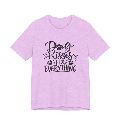 Dog Kisses Fix Everything T-Shirt — Cute Paw Print Dog Lover Tee