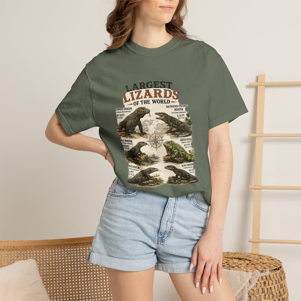 Lizards Graphic T-Shirt — "Largest Lizards of the World" Vintage Nature Tee