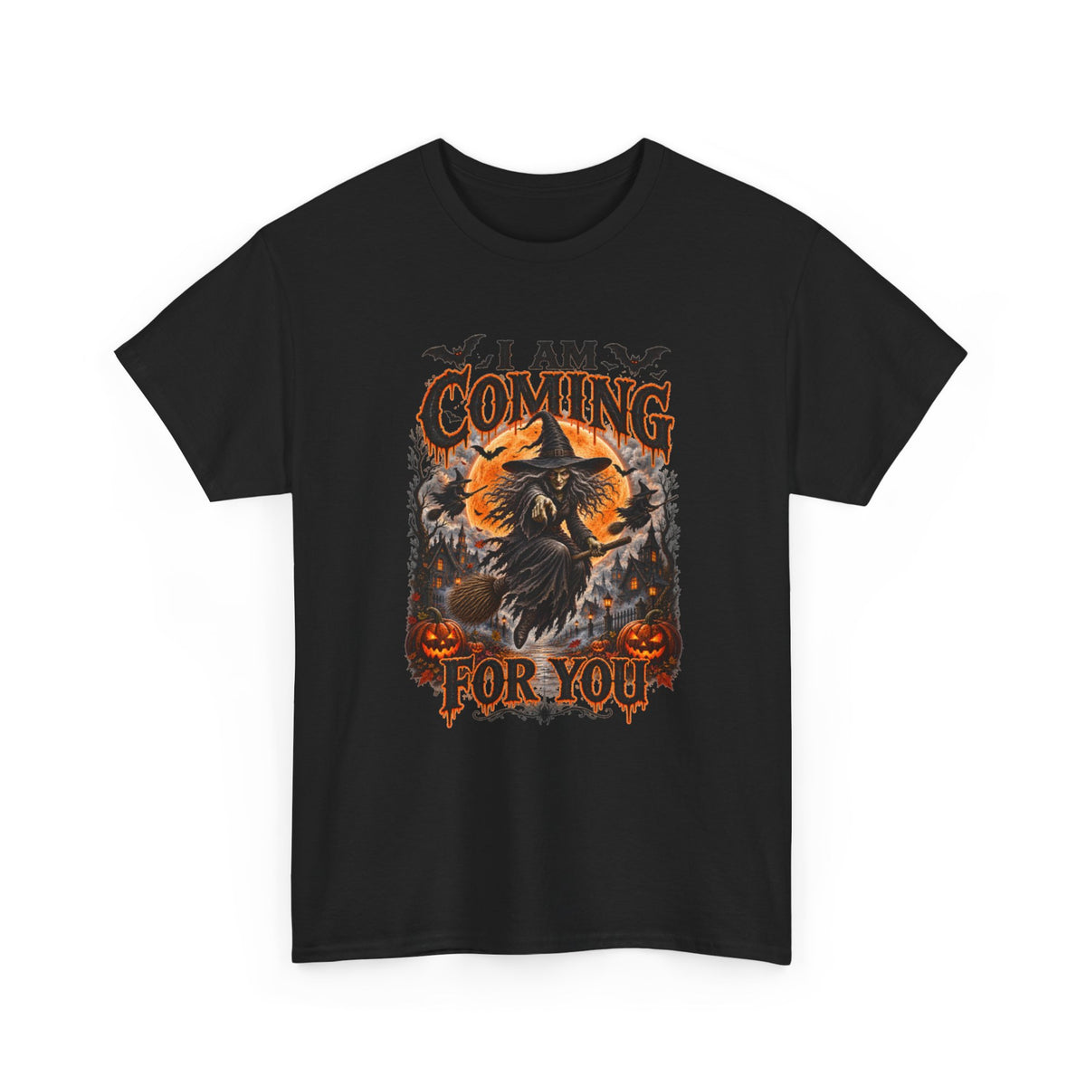 I Am Coming For You Halloween Tee — Spooky Raven Pumpkin Graphic T-Shirt