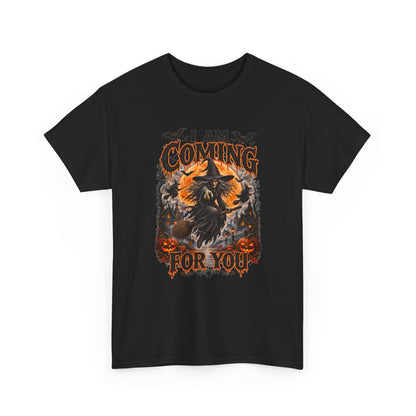 I Am Coming For You Halloween Tee — Spooky Raven Pumpkin Graphic T-Shirt
