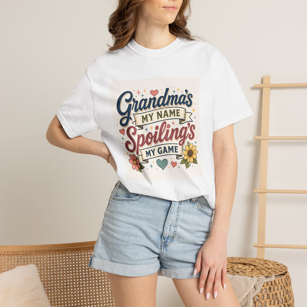 Grandma's My Name Spoiling's My Game T-Shirt | Floral Retro Design