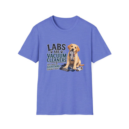Lab Retriever T‑Shirt – "Labs Are Vacuum Cleaners" Cute Puppy Dog Tee