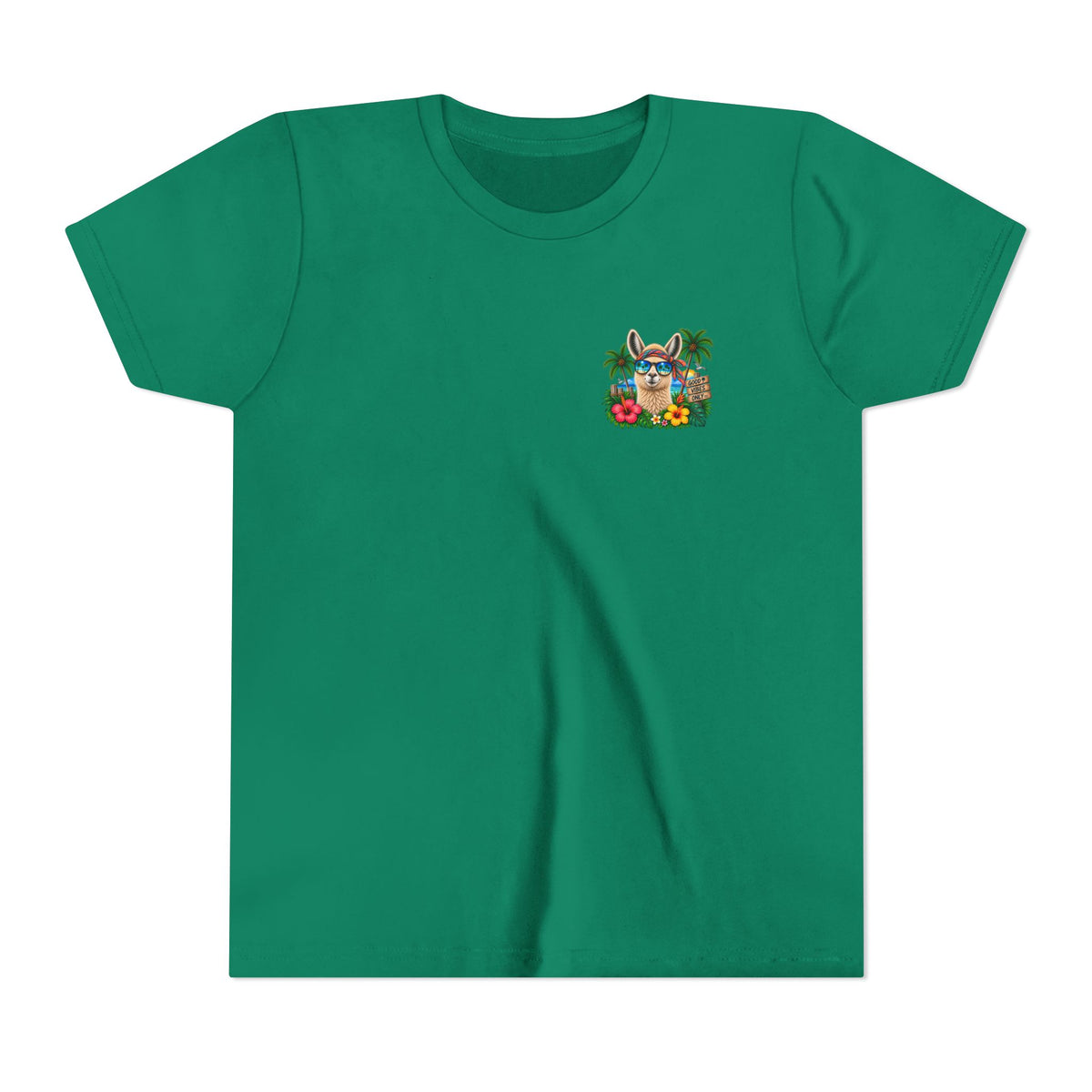 Youth Tee — Tropical Llama Sunglasses Summer Graphic