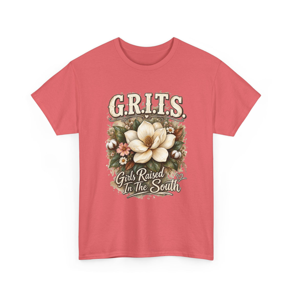 Grits Magnolia Tee — "Girls Raised in the South" Southern Floral Shirt