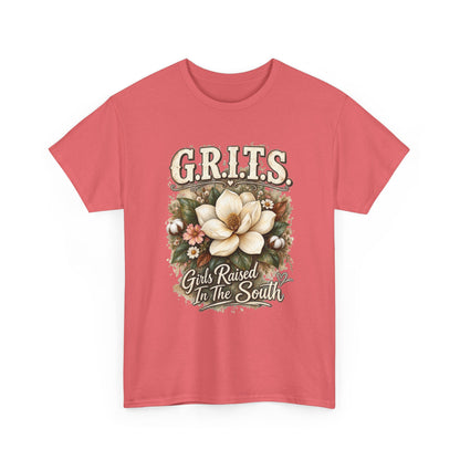 Grits Magnolia Tee — "Girls Raised in the South" Southern Floral Shirt