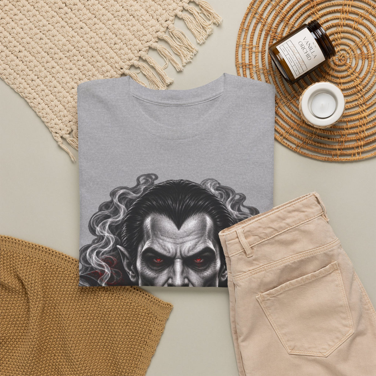 Vampire Face Graphic Tee — Gothic Horror Dracula T-Shirt