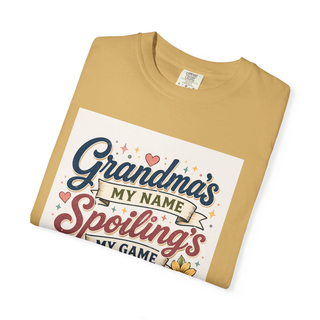 Grandma's My Name Spoiling's My Game T-Shirt | Floral Retro Design