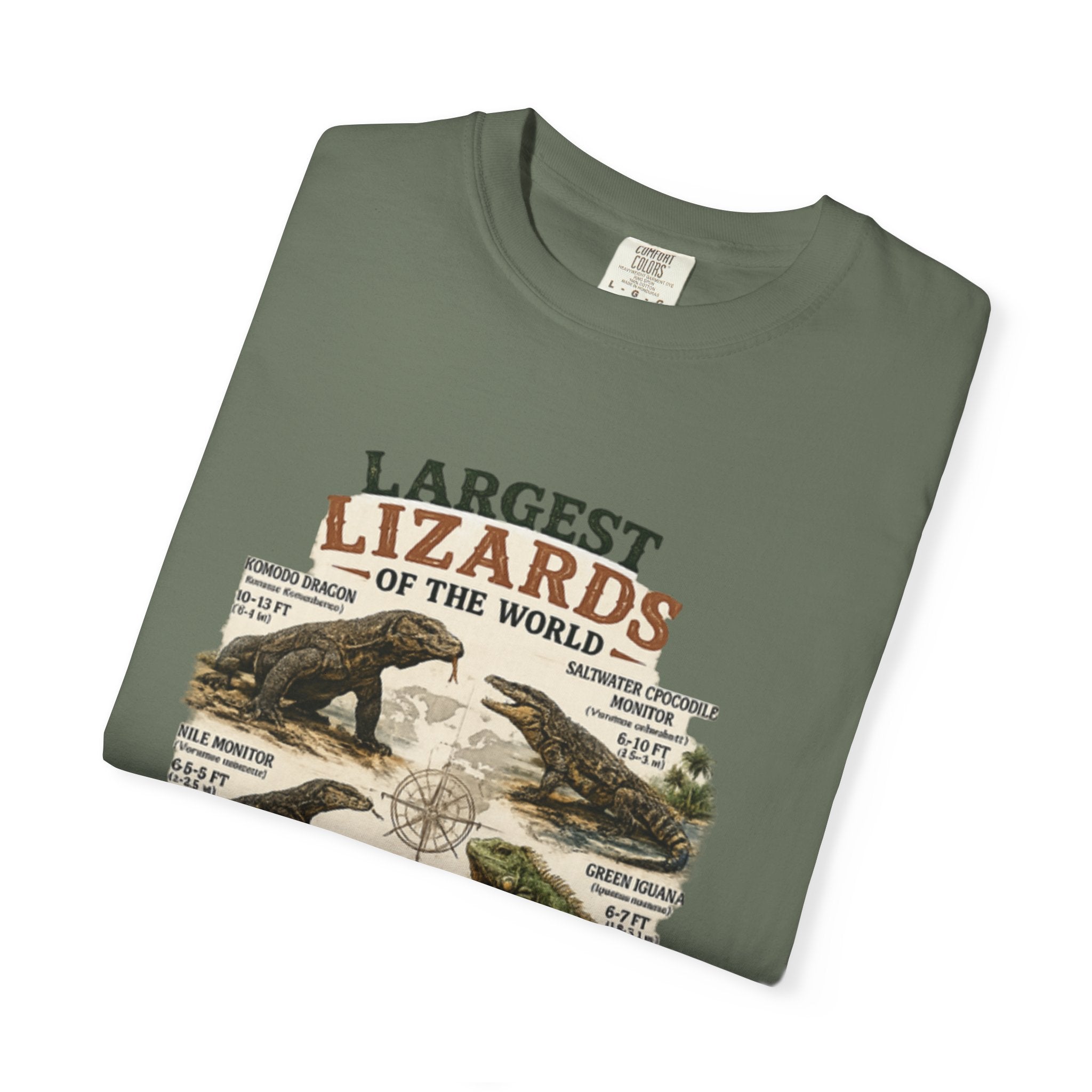 Lizards Graphic T-Shirt — "Largest Lizards of the World" Vintage Nature Tee