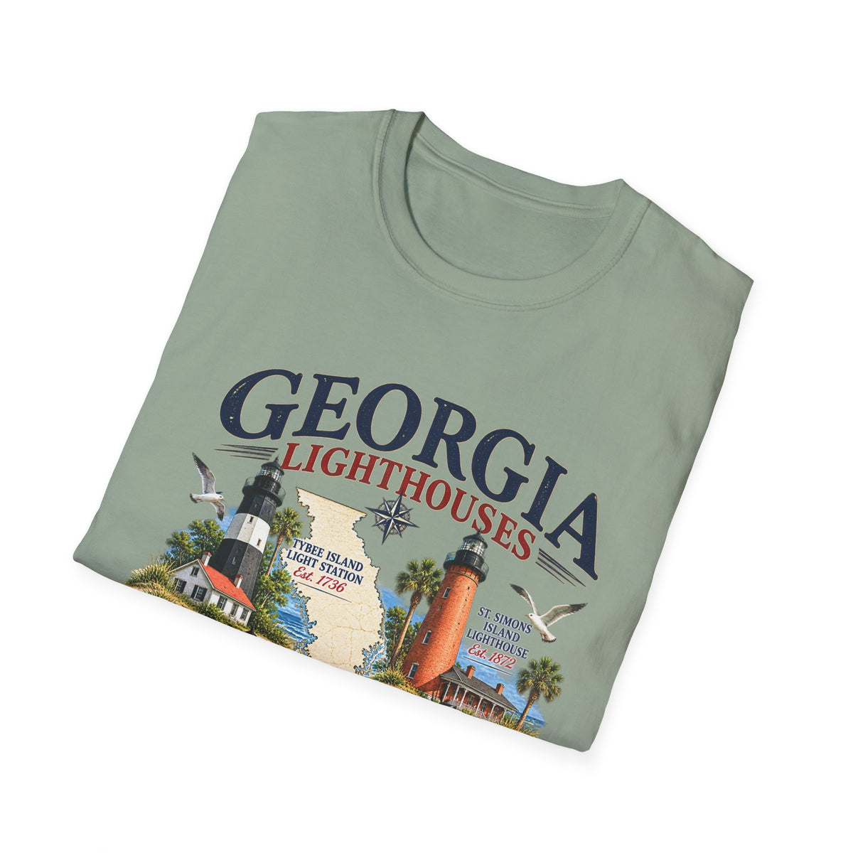 Georgia Lighthouses T-Shirt — Vintage Coastal Tee