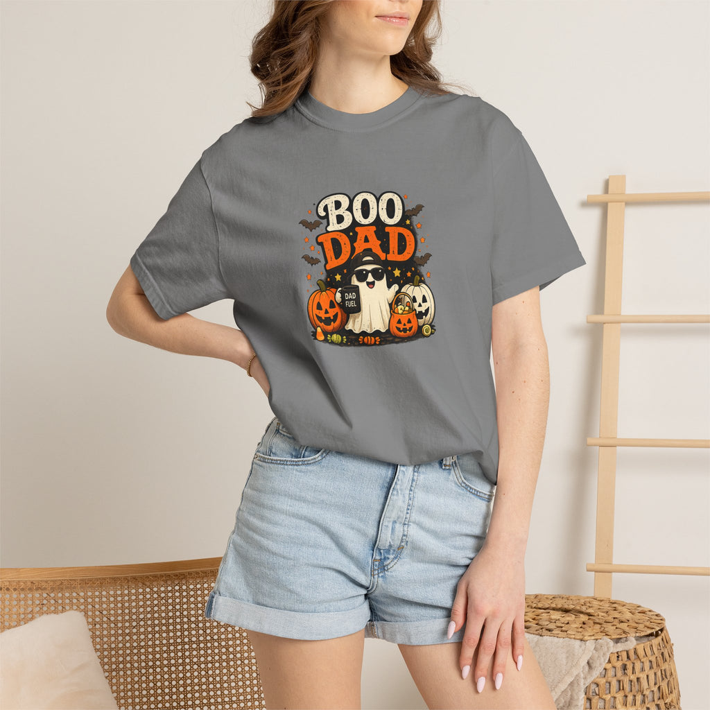 Boo Dad T-Shirt — Halloween Ghost & Pumpkins Dad Tee