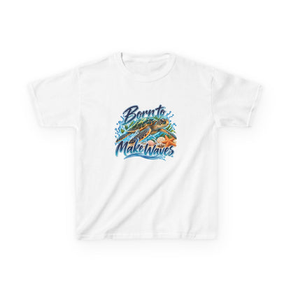 Kids T-Shirt — "Born to Make Waves" Surf Turtle Graphic Tee