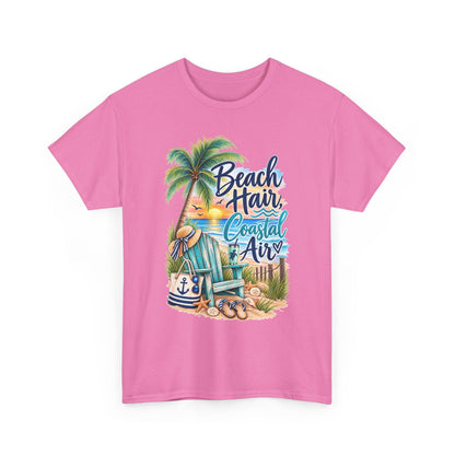 Beach Hair Coastal Air T-Shirt — Tropical Palm Tree Vacation Tee