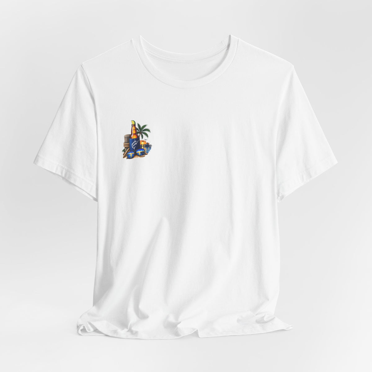 Dockside Sunset Tee — Tropical Marina Graphic T-Shirt