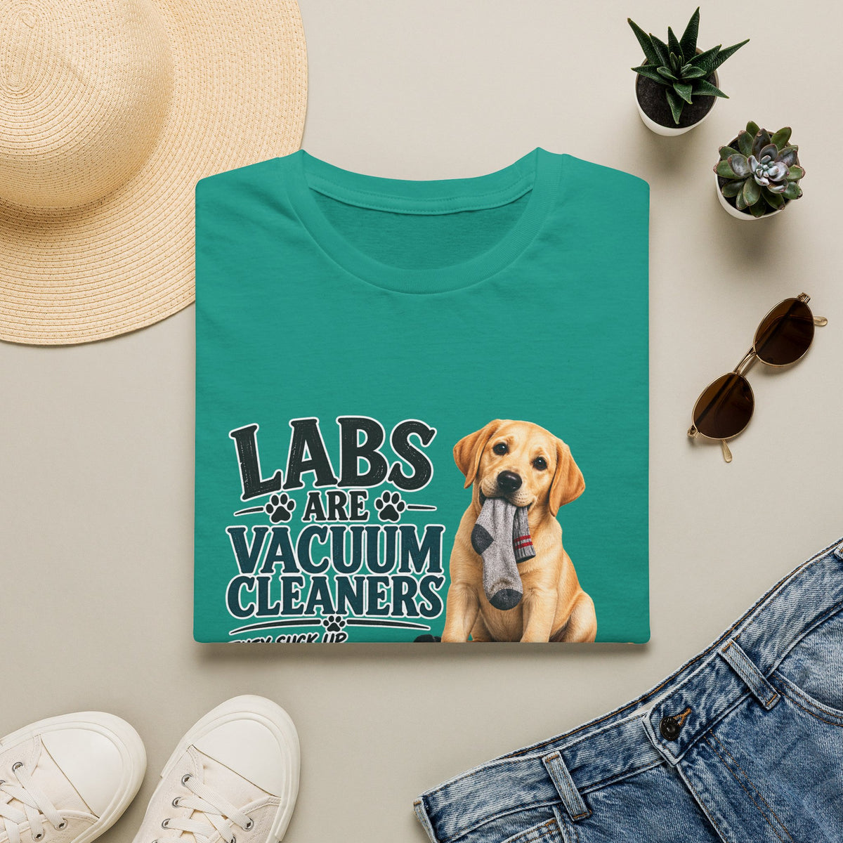Lab Retriever T‑Shirt – "Labs Are Vacuum Cleaners" Cute Puppy Dog Tee