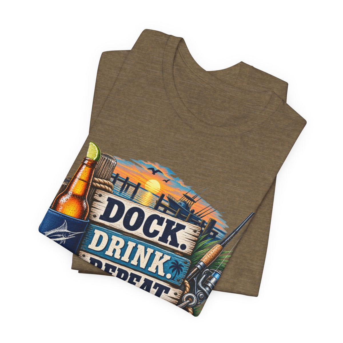 Dock. Drink. Repeat. Tee — Beach Bar Nautical T-Shirt for Boaters & Lake Lovers
