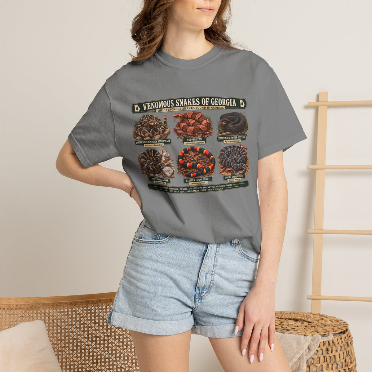 Venomous Snakes of Georgia T-shirt | Snake Identification Chart
