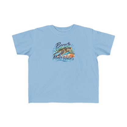 Toddler Tee - "Born to Make Waves" Surf Graphic Kids Shirt
