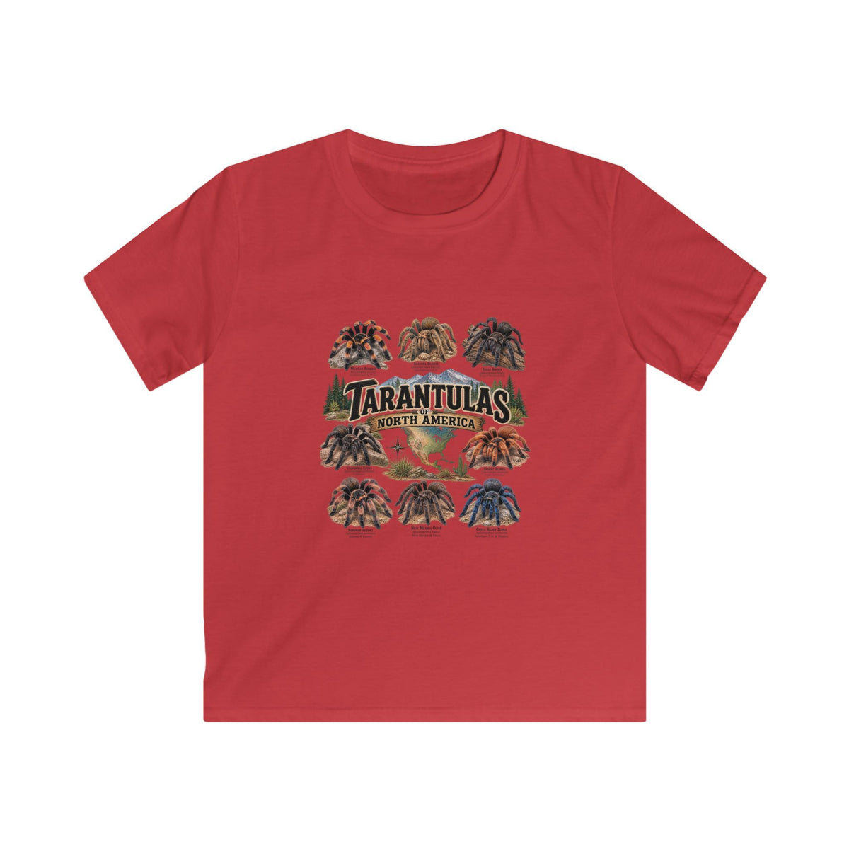 Kids Tee — 'Tarantulas of North America' Illustrated Spider Guide