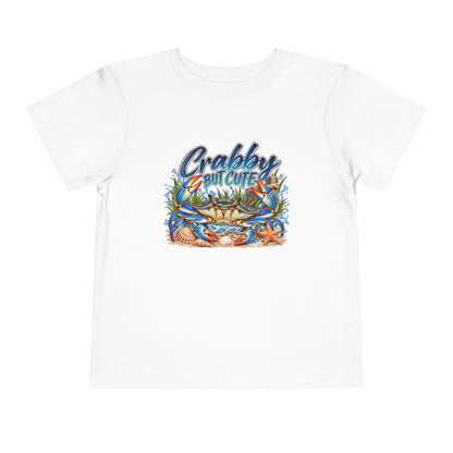Crabby But Cute Toddler Tee – Cute Beach Crab Graphic Shirt for Kids