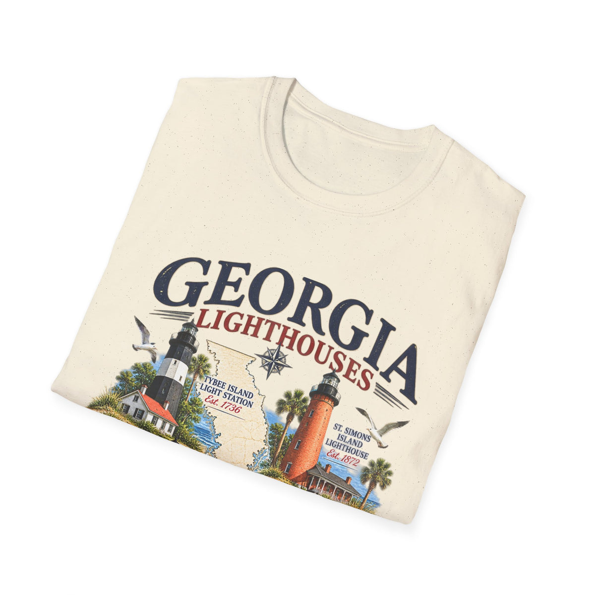 Georgia Lighthouses T-Shirt — Vintage Coastal Tee