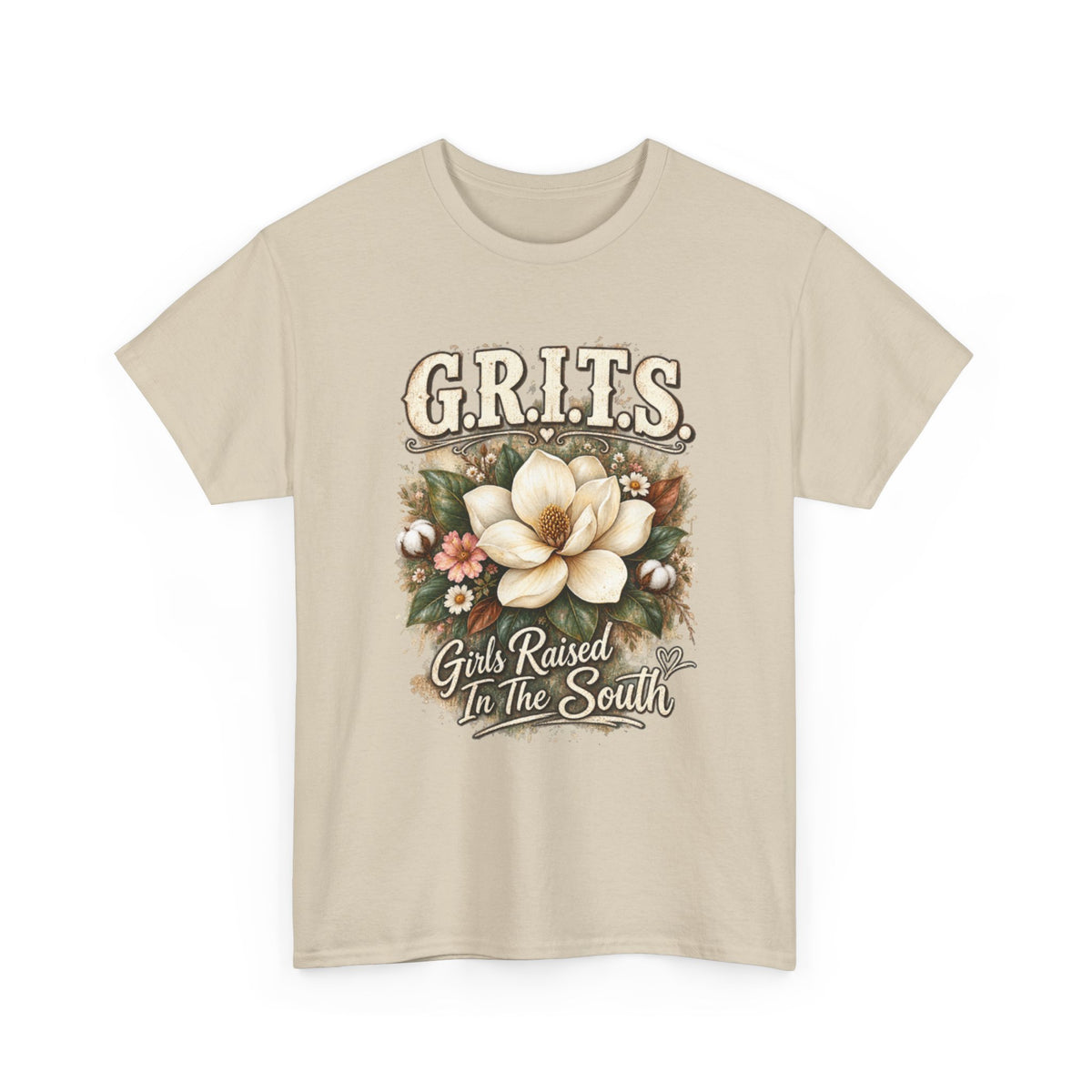 Grits Magnolia Tee — "Girls Raised in the South" Southern Floral Shirt