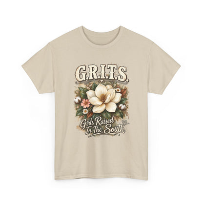 Grits Magnolia Tee — "Girls Raised in the South" Southern Floral Shirt
