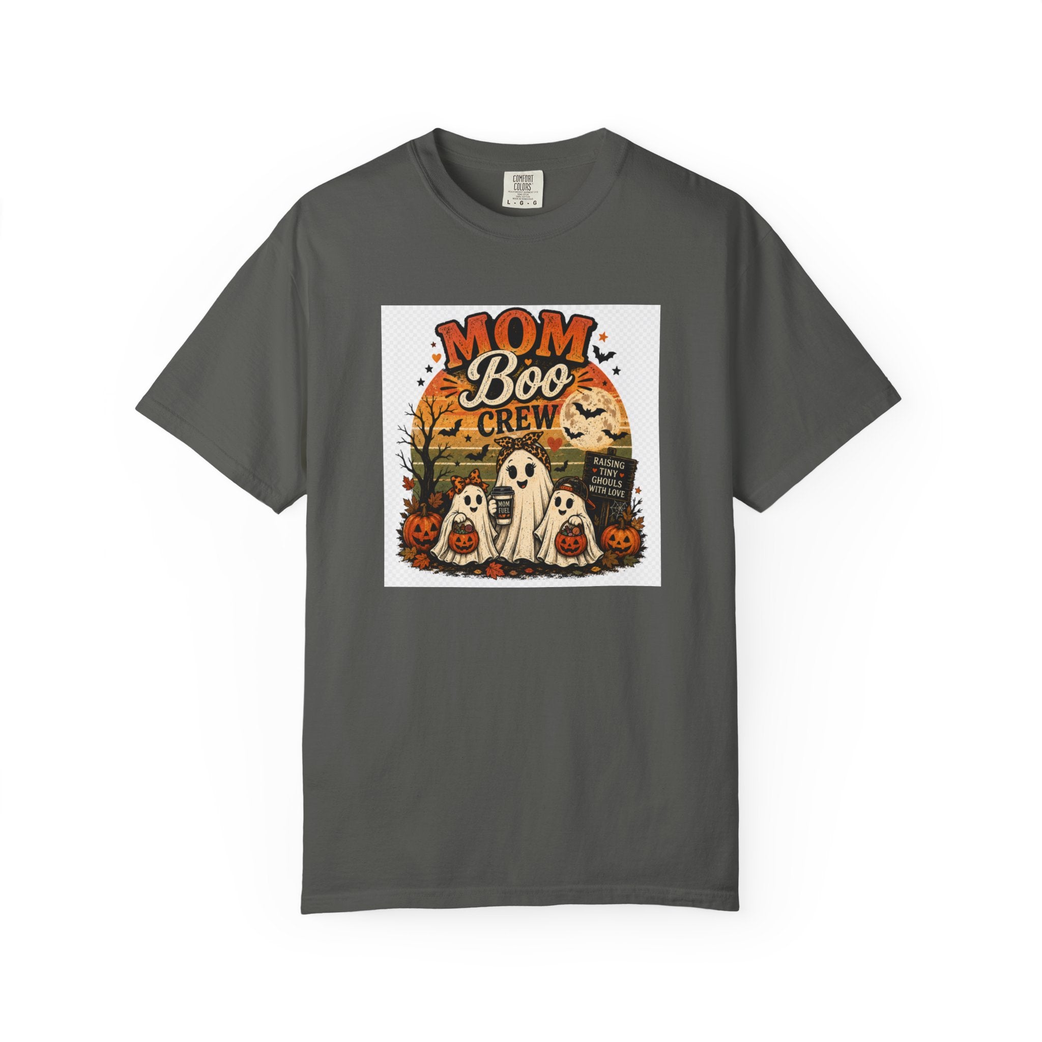 Mom Boo Crew Halloween T-Shirt — Cute Vintage Ghosts & Pumpkins Tee