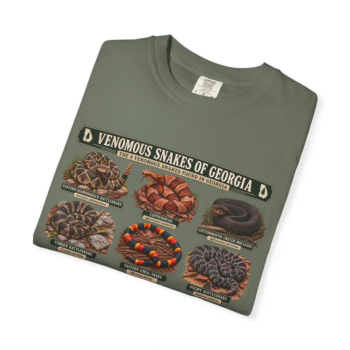 Venomous Snakes of Georgia T-shirt | Snake Identification Chart