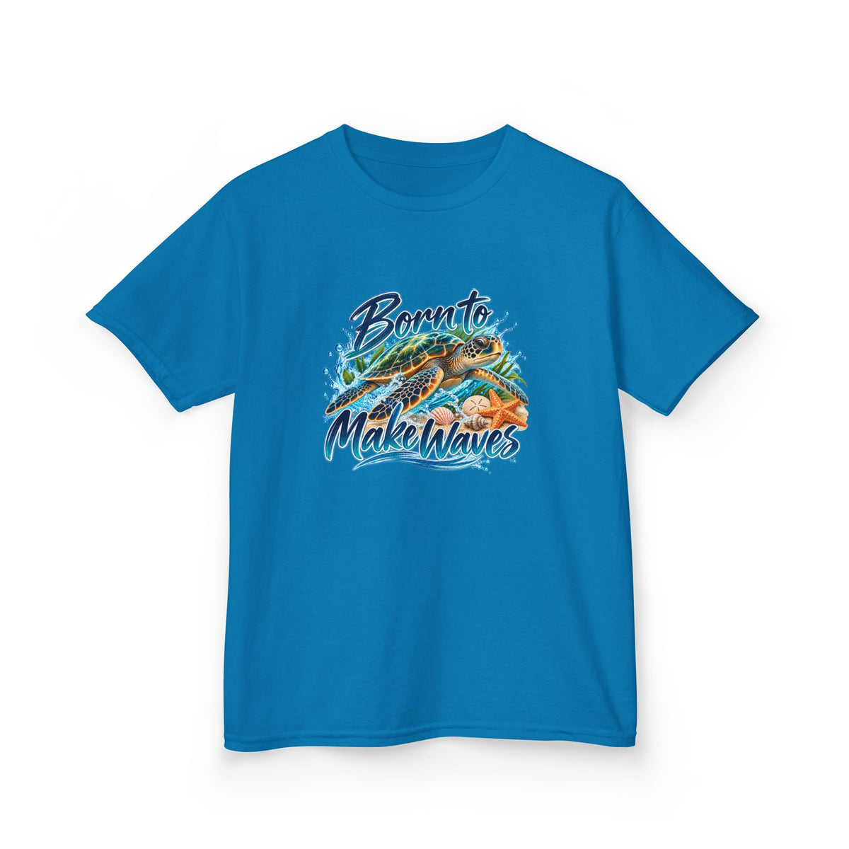 Kids T-Shirt — "Born to Make Waves" Surf Turtle Graphic Tee