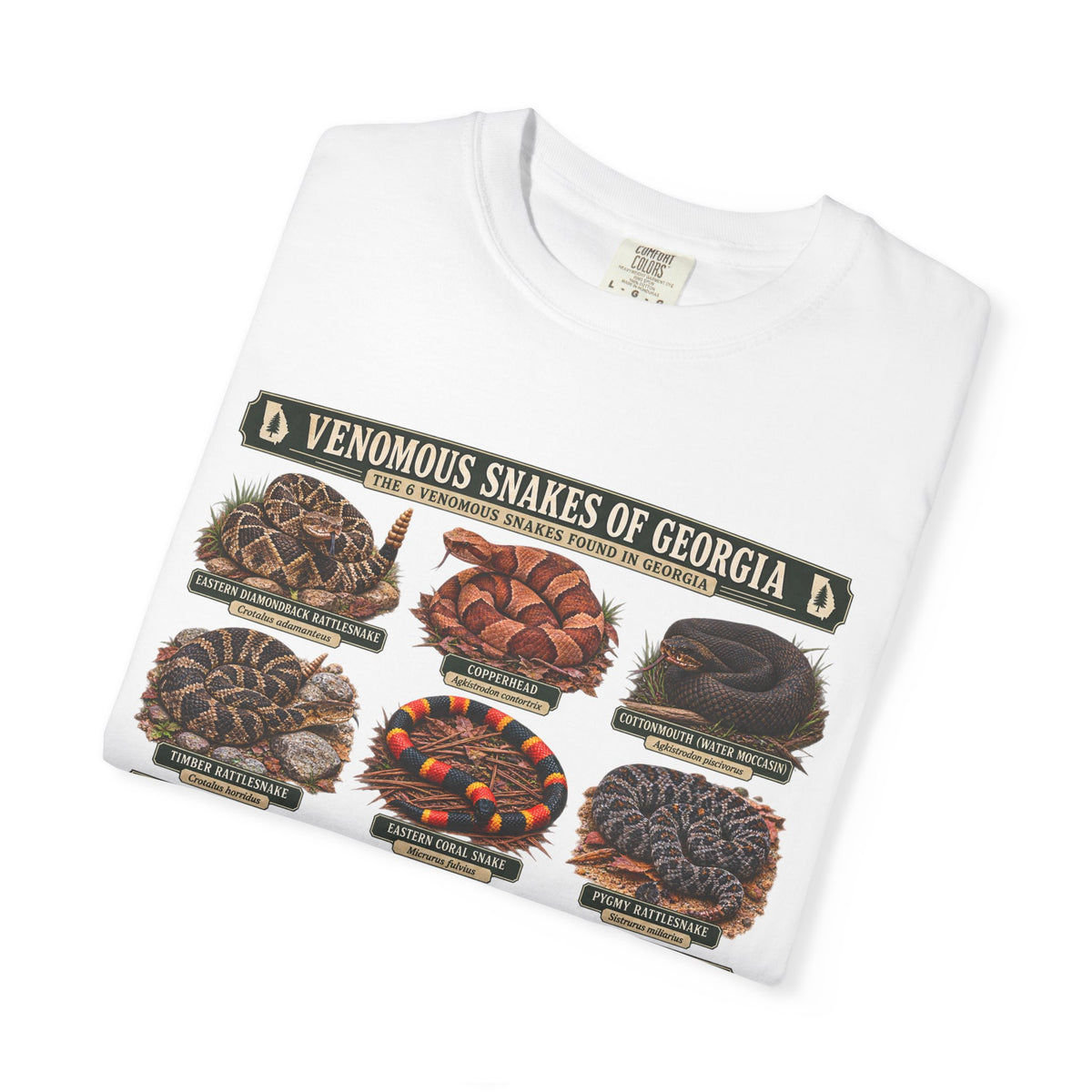 Venomous Snakes of Georgia T-shirt | Snake Identification Chart