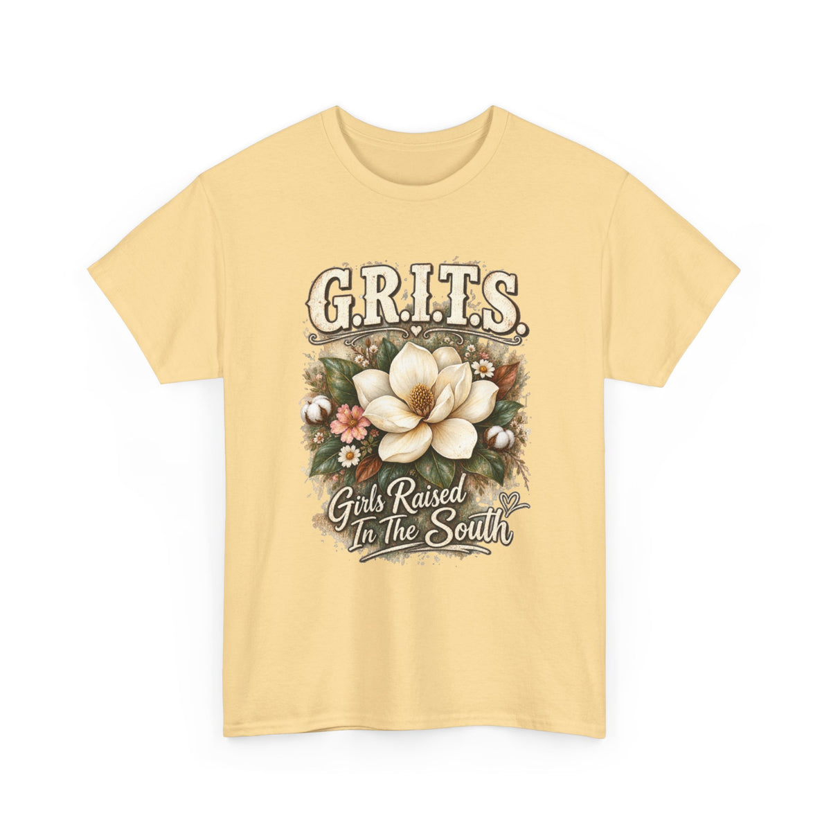 Grits Magnolia Tee — "Girls Raised in the South" Southern Floral Shirt
