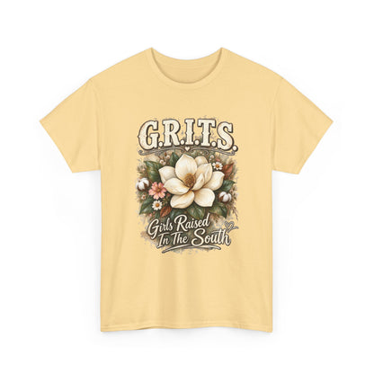 Grits Magnolia Tee — "Girls Raised in the South" Southern Floral Shirt