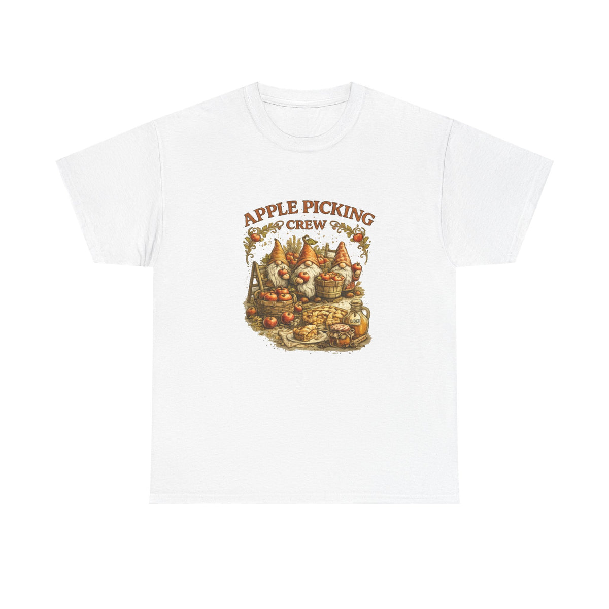 Apple Picking Crew T-Shirt — Vintage Fall Orchard Graphic Tee