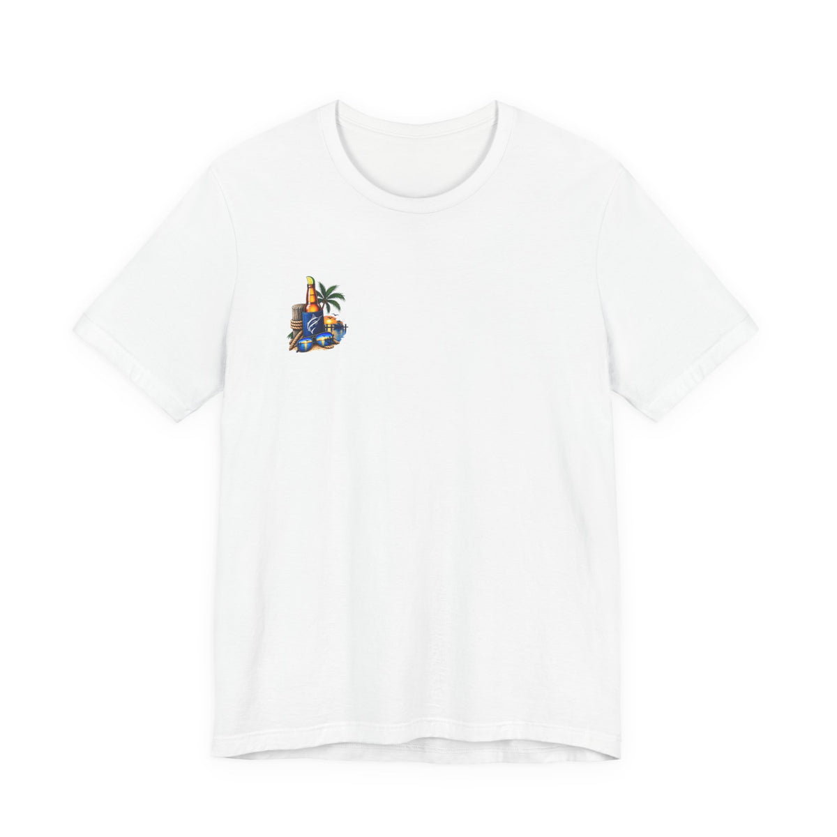 Dockside Sunset Tee — Tropical Marina Graphic T-Shirt