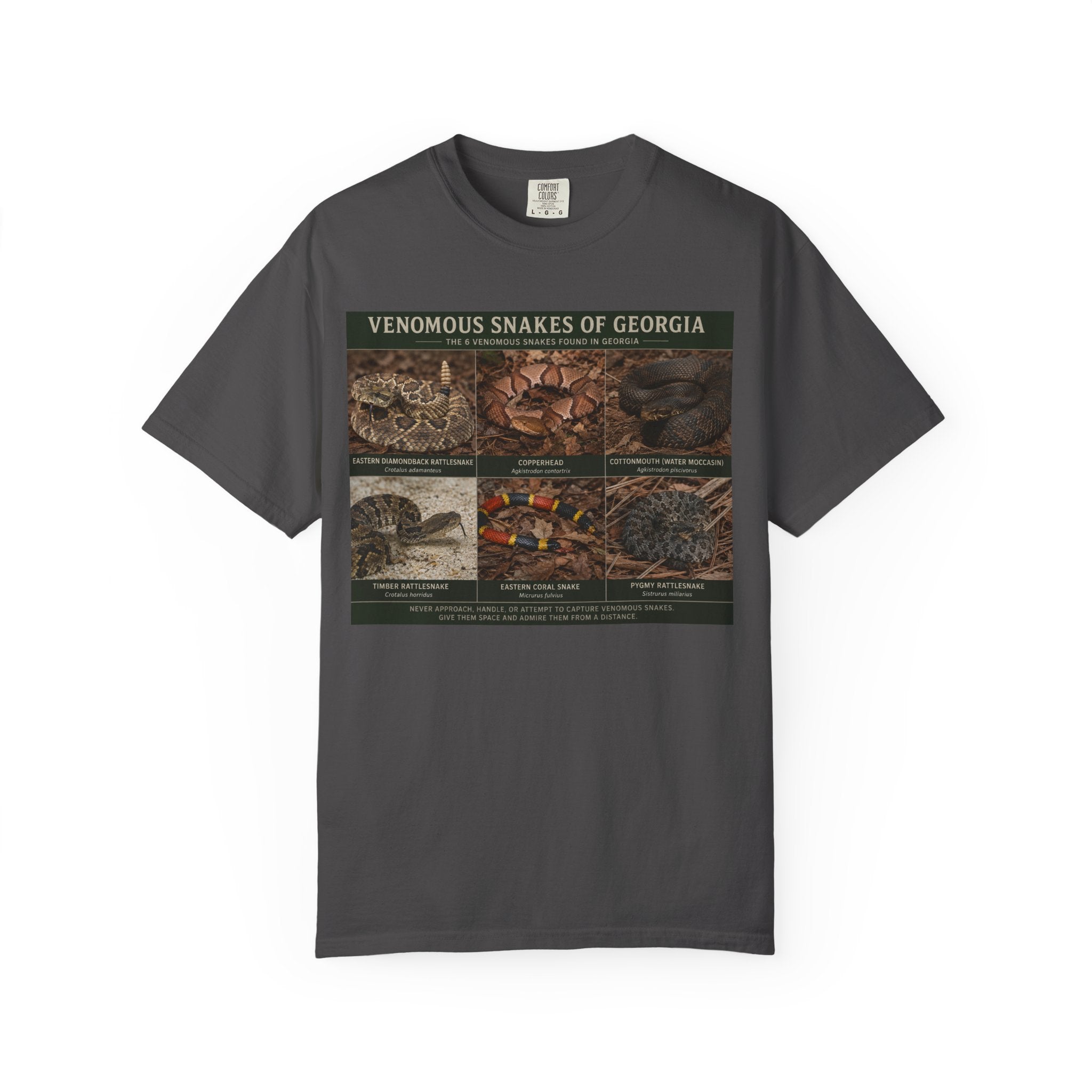 Venomous Snakes of Georgia T-shirt | Snake Identification Chart