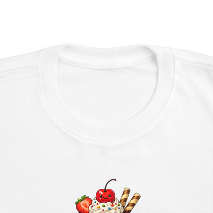 Ice Cream Sundae Stack Toddler Tee | Cute Dessert Illustration