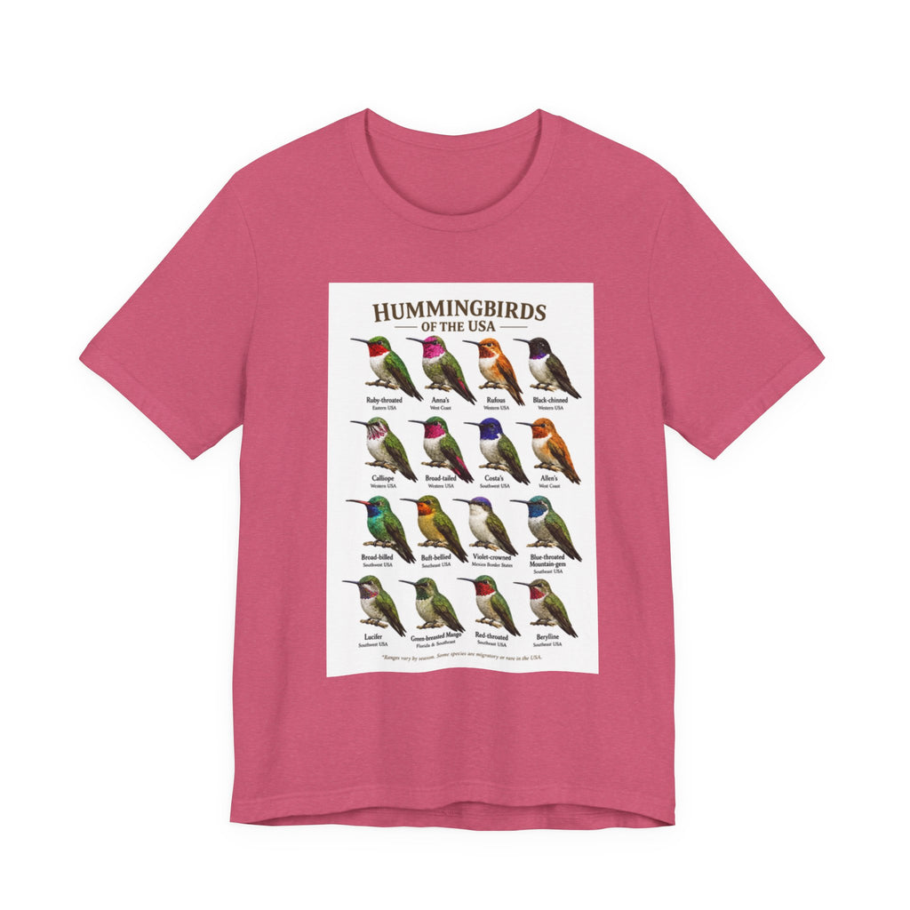 Hummingbirds of the USA Tee | Illustrations and Names of 16 Species