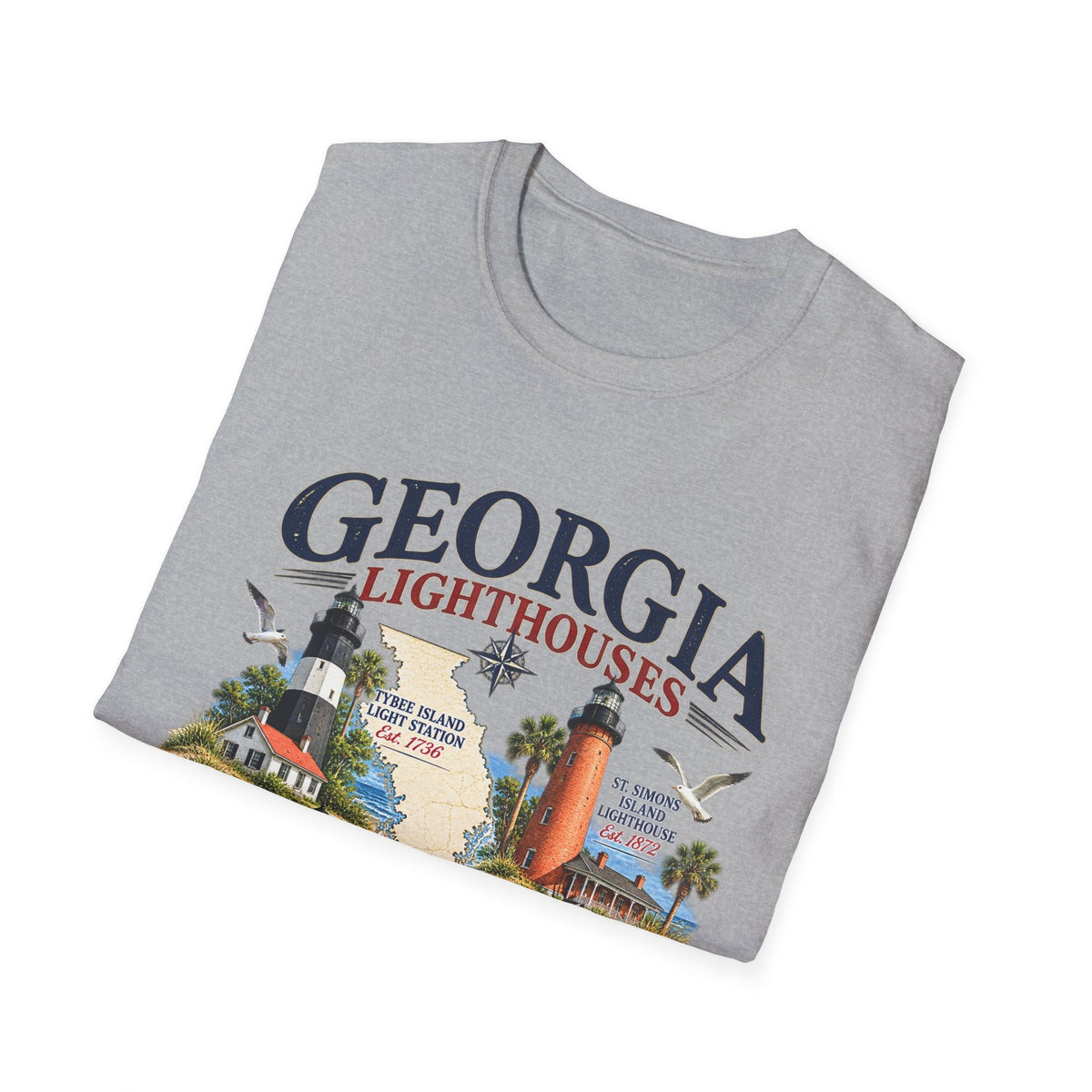 Georgia Lighthouses T-Shirt — Vintage Coastal Tee