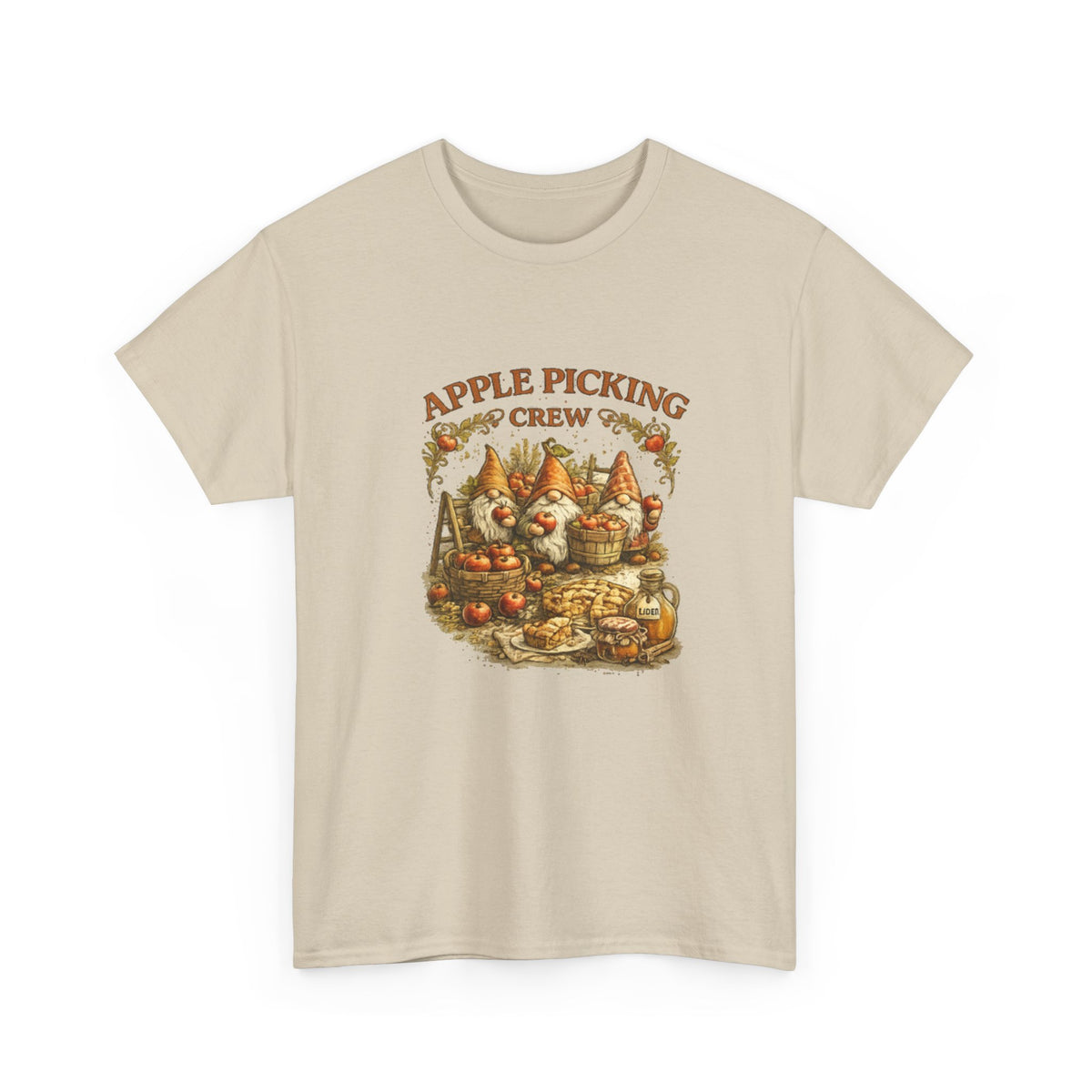Apple Picking Crew T-Shirt — Vintage Fall Orchard Graphic Tee