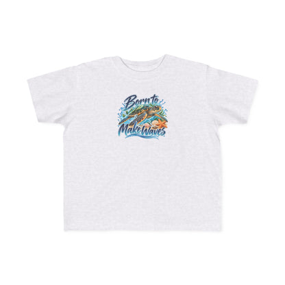 Toddler Tee - "Born to Make Waves" Surf Graphic Kids Shirt