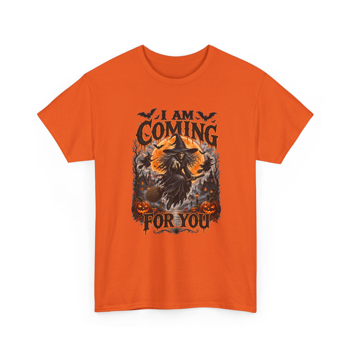 I Am Coming For You Halloween Tee — Spooky Raven Pumpkin Graphic T-Shirt