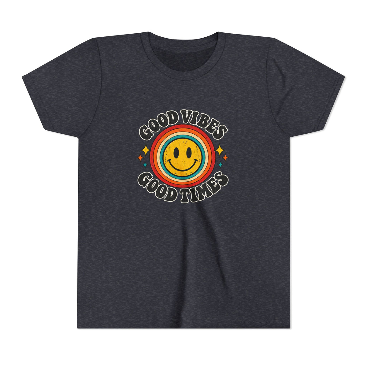 Youth Tee — 'Good Vibes Good Times' Smiley Retro Graphic