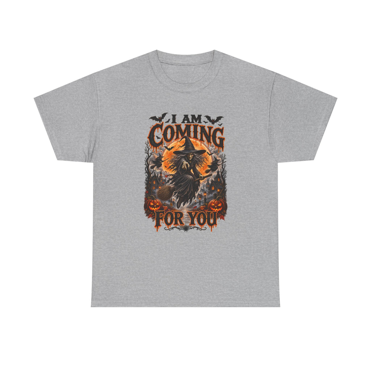 I Am Coming For You Halloween Tee — Spooky Raven Pumpkin Graphic T-Shirt
