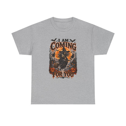 I Am Coming For You Halloween Tee — Spooky Raven Pumpkin Graphic T-Shirt