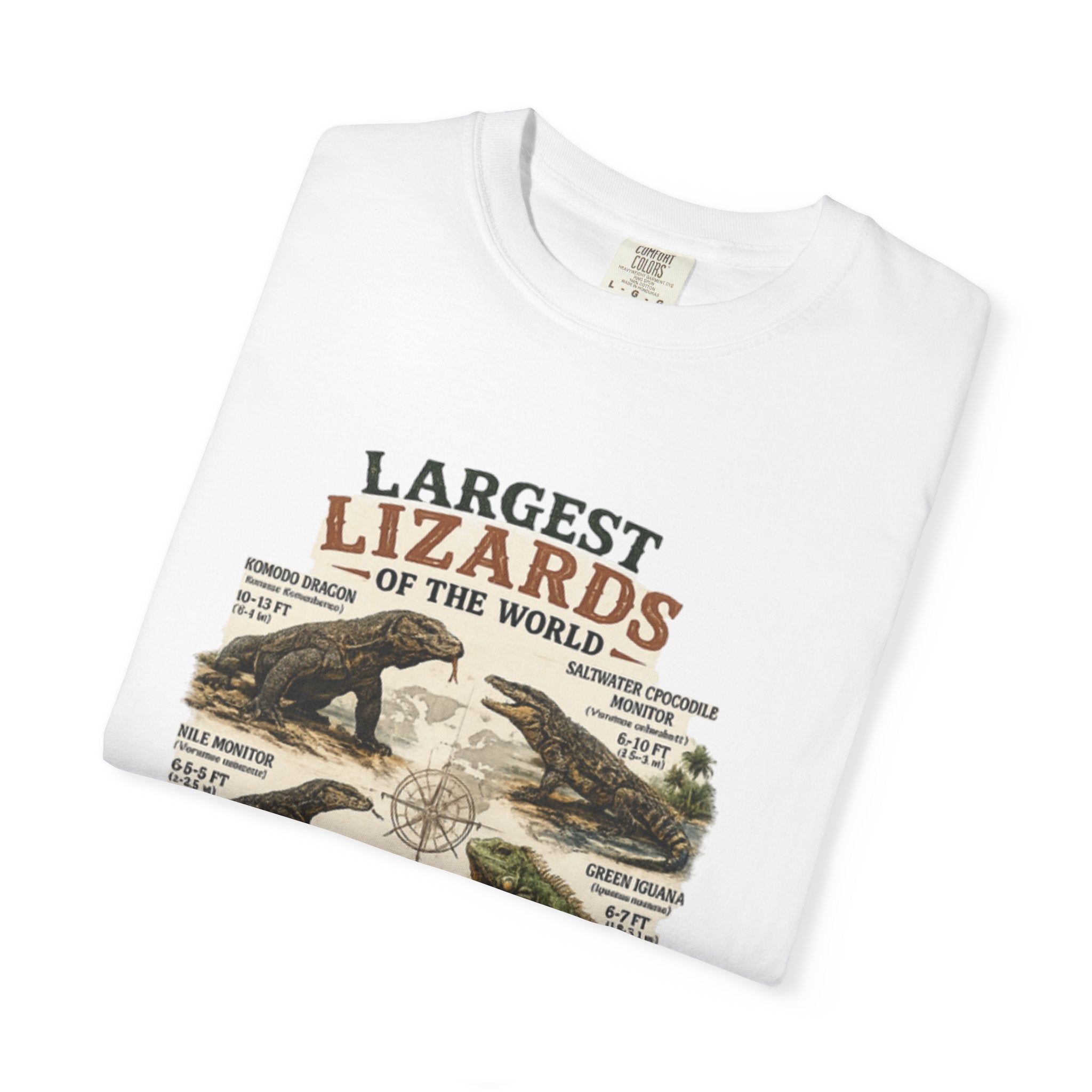Lizards Graphic T-Shirt — "Largest Lizards of the World" Vintage Nature Tee