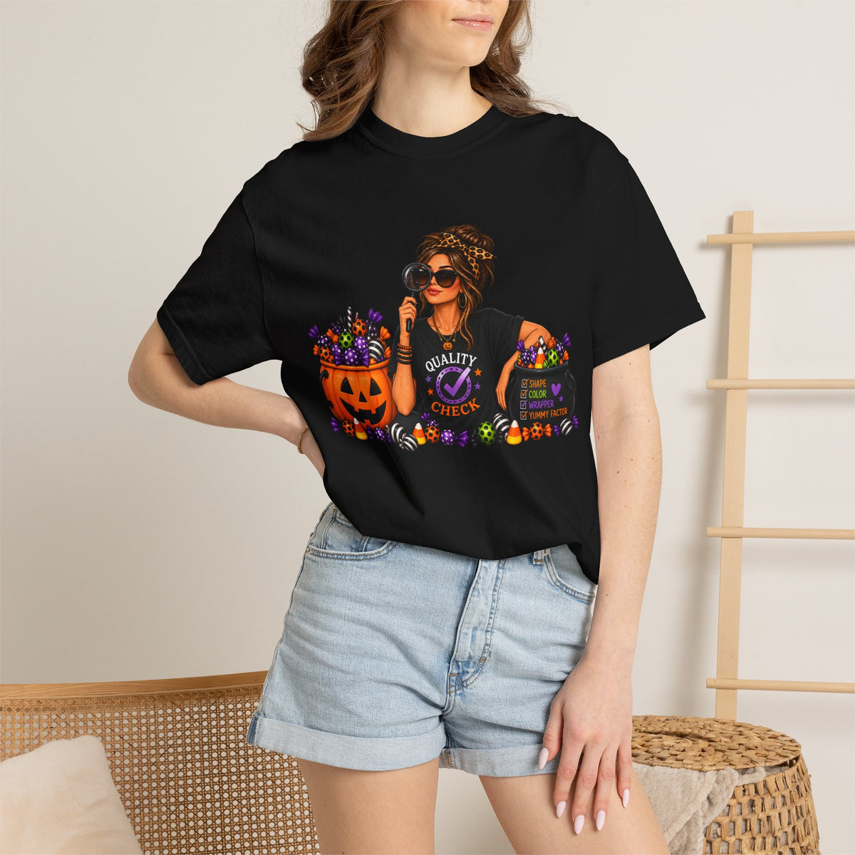 Mom Candy Inspector T-Shirt — Funny Halloween Trick-or-Treat Mom Tee